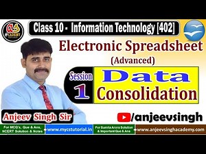 Data Consolidation | Chapter 2 Electronic Spreadsheet | Class 10 Information Technology Code 402