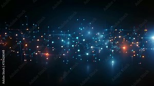 Abstract AI-generated background with digital shapes, futuristic elements and patterns. Future technologies and artificial intelligence concept.