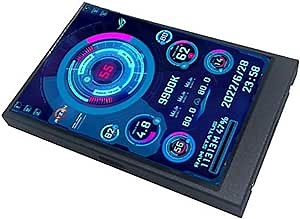 3.5 inch IPS USB Mini Screen AIDA64 Computer Temp Monitor Portable, Mini Monitor Sensor Panel Temperature Display Type C Sub Screen