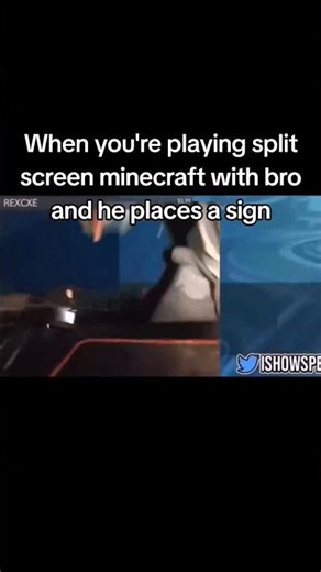 When you're playing split screen minecraft with bro and he places a sign