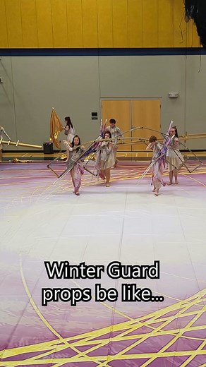 gotta build a 20 foot prop in 1 minute 💀 #guardmemes #colorguard #winterguard #mccga #guardtok