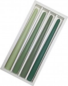Gradient Color Taper Candles Cedar Scented Candle Sticks 10 inch - Set of 4 Green Tapered Candles for Home Decor Kitchen Decor Wedding Decorations