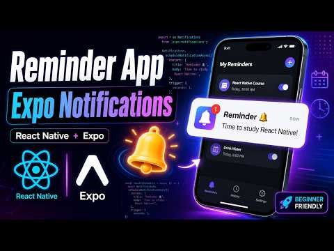 🔥 React Native Expo Reminder App Tutorial for Beginners | Expo Local Notifications App | in Hindi