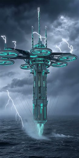 🚀 Next-Gen Floating Power Tower | Future Energy Technology 2050 #trending #shorts #shortsvideo