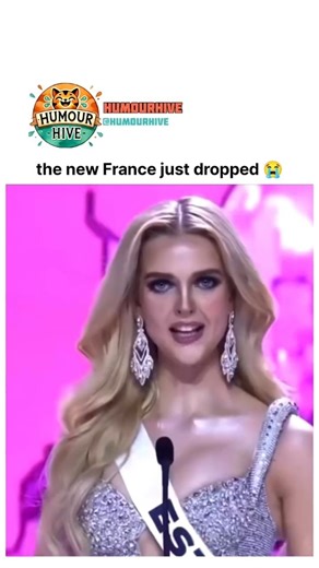 humourhive35 on Instagram: "Follow us @humourhive35 for daily bangers and like & share 😂 The “Miss France screaming France!” meme comes from a viral moment during the Miss Universe 2023 pageant, when the contestant from France, Diane Leyre, passionately shouted “FRANCE!” during her stage introduction. The clip quickly spread across social media because of her intense enthusiasm and dramatic delivery, which stood out from the more composed introductions of other contestants. In the video, Diane 