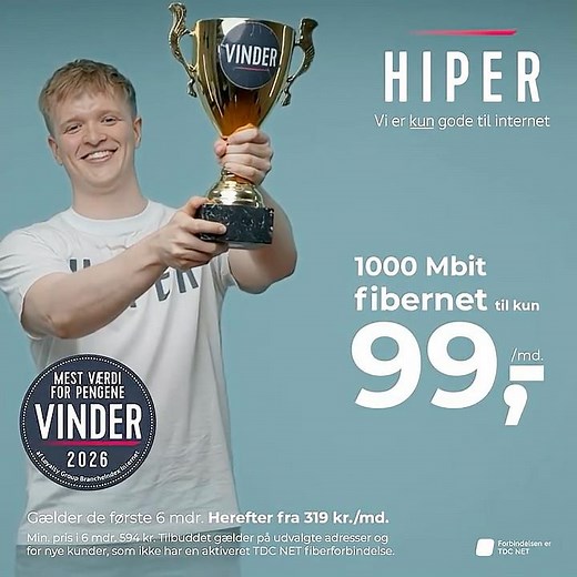 Hiper - 7 år i træk med Mest værdi for pengene