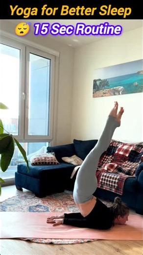 Yoga Shorts for Better Sleep 😴 15 Sec Routine #yoga #usa #sleepposture #sleepingposture