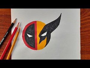 How to draw Deadpool & Wolverine Logo | Deadpool and Wolverine's logo step by step | easy tutorial