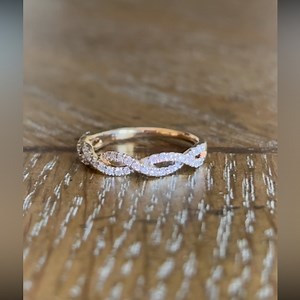 14K .27 ct TW Yellow Gold Diamond Infinity Wedding Band Ring