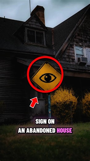 The meaning behind the warning sign depicting an eye near an old house.