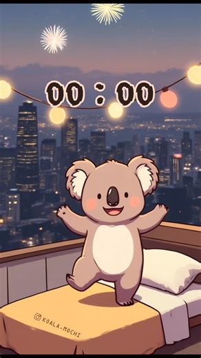 Koala Mochi コアラもち | カウントダウンの後はもちろんおやすみタイム！新年一発目の睡眠、コアラにとって大切な行事です～😴✨ After countdown? Sleep time of course! First nap of the new year - an important koala... | Instagram