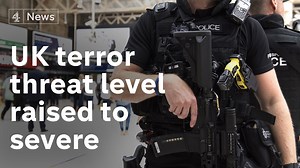 After a series of attacks in Europe, the UK’s terror threat level has been raised to “severe” - meaning an attack on British soil is now highly likely. Jonathan Rugman reports. | Channel 4 News