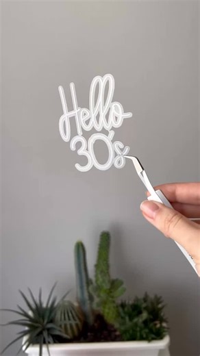 Alina Craft Studio | Party Decor on Instagram: "In this video I show how I make custom topper with vinyl and acetate film. You can find full tutorial on my YouTube channel, if you’re interested, check it out 🎥 Silver vinyl from @htvrontvinyl #caketopper #diy #cakedecor"