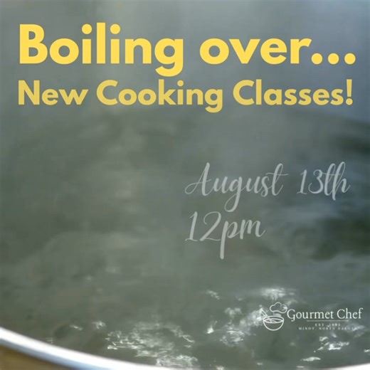 Mark your calendars! The next batch of cooking classes drop next week! 🗓️ August 13th ⏲️ 12pm | Gourmet Chef