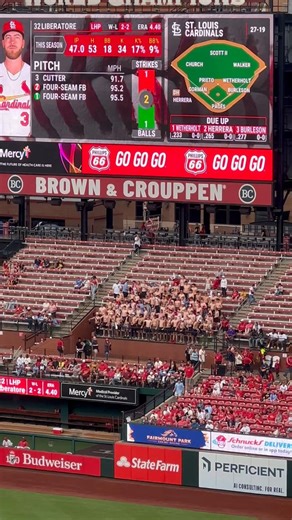First roll call of the day. Tarps Off section has moved over to the right field bleachers. @KMOV | @MatrixMidwest