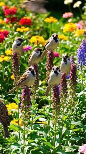 Colorful Birds Singing Loudly in the Garden #Birdwatching