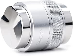 Crema Coffee Products 39.25mm Hand Tamper & Coffee Distributor | Compatible with Flair Classic, Signature,and Neo | Double-Sided, Adjustable Depth Tool | Made with Durable 304 Stainless Steel | Silver
