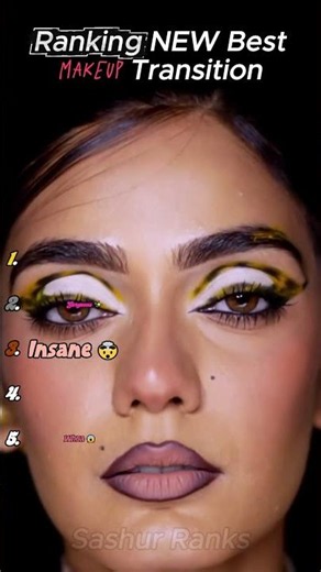 Ranking The NEW Best Makeup Transitions 😱 #shorts #makeuptransition #glowup #makeup #glamour #reels