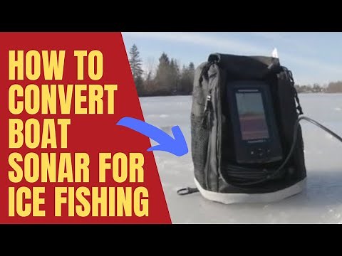 How To Use Boat Fish Finder For Ice Fishing EASY DIY - HUMMINBIRD Piranhamax 4 For Ice Fishing
