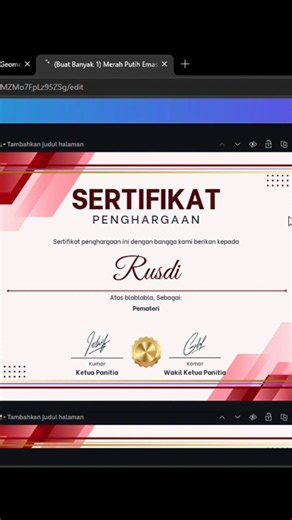 PLEDIS 2 | Cara bikin sertifikat banyak dengan mudah😋 #tutorial #canva #sertifikat