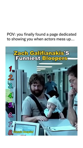 actors messing up on Instagram: "Behind the scenes of Zach Galifianakis’ comedy projects, scenes collapse the moment he commits to awkward silence. His deadpan stares, random ad-libs, and uncomfortable timing derail takes instantly. What should be simple dialogue spirals when he pauses too long, changes tone, or lands a line so strange that no one can recover. Props sit untouched as laughter erupts, cues get forgotten, and Galifianakis doubles down on the discomfort. Co-stars struggle to hold ch