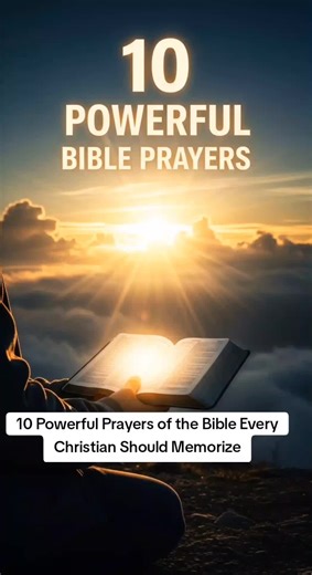 Discover 10 powerful prayers from the Bible that every Christian should memorize. These scriptures will strengthen your faith, guide your prayers, and help you stay connected to God every day. Let the Word of God shape your prayers and bring peace to your heart. If this blesses you, type “Amen” in the comments and share or repost this video to encourage someone today. #DailyPrayer #prayer #bibleverse #christiantok #christianmotivation