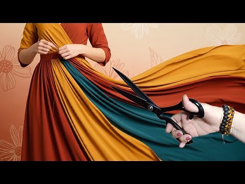 🍁How to Sew a Fall Dress: 5 Beautiful Long Sleeve Dress Cutting and Sewing Tips /NO PATTERN