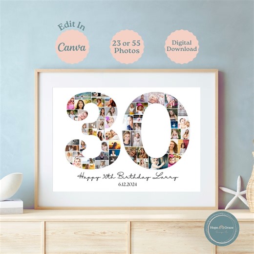 30th Birthday Photo Collage, 30th Birthday Decor, Editable 30th Birthday Picture Collage, Thirtieth Birthday Gift, 30th Birthday Party Sign - Etsy Australia