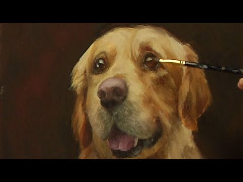 Golden Retriever Portrait with Heritage Acrylics