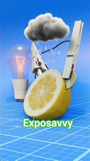 Mini Rain Cloud Over a Lemon!? ☁️🍋 | How a Lemon Battery Works (3D Animation Explained!) #Shorts