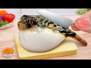 How To Make Miniature Tasty Little Puffer Fish Curry 🐠 Seafood Recipe 🌈 By Tina Mini Cooking