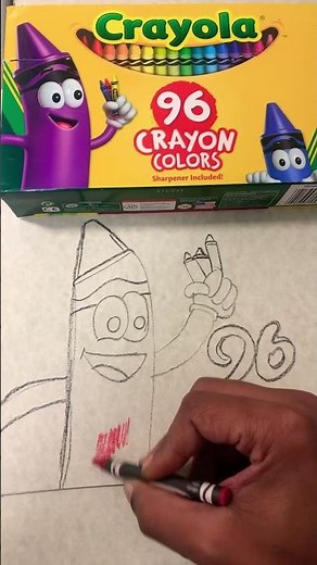 Drawing Cartoon Crayons With A 96 Pack Of Crayola Crayons