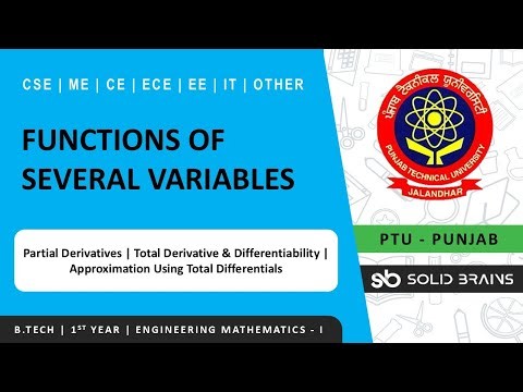 Functions of Several Variables | Lec 2 | Engineering Mathematics - I | B.Tech | PTU | CGCU