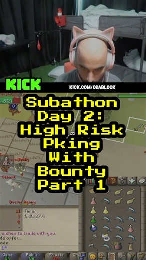 Subathon Day 2: High Risk Fight With Bounty Part 1 #osrs #odablock