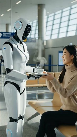 Humanoid Robot at Airport 👾🤖