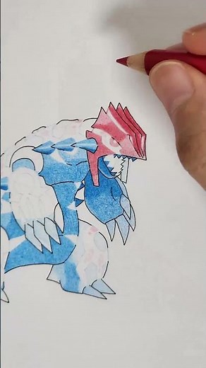 A challenge to paint the legendary Pokemon Genshi Groudon in 3 colors! pokemon coloring book