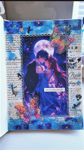 Blue Aesthetic Romantic Journal Spread #shorts #journaling #diy