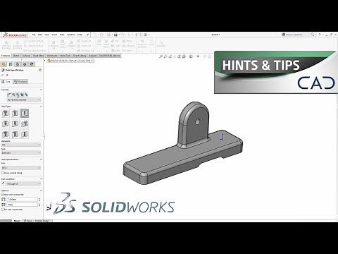 How to use the Hole Wizard feature in SolidWorks