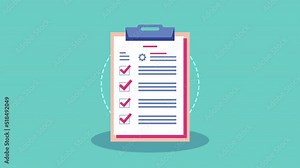 checklist clipboard document animation Stock Video