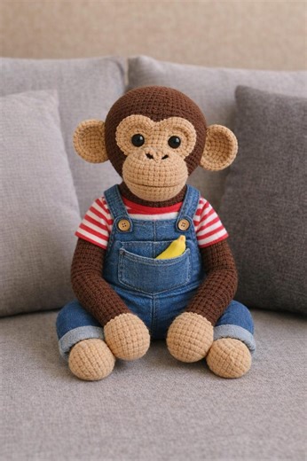 Realistic Monkey Amigurumi Crochet Pattern PDF, Plush Crochet Monkey Toy, Nursery Decor, Cute Amigurumi Animal Pattern - Etsy UK