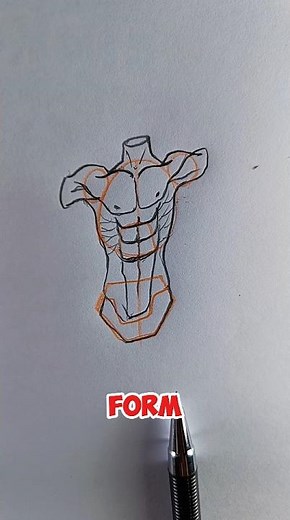 How to Draw a Realistic Male Chest: Step-by-Step Guide #art #foryou #shorts #drawing #awesome #draw