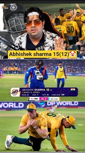 Abhishek sharma 15(12) fail 🤬 | IND vs SA | #t20worldcup2026 #abhisheksharma