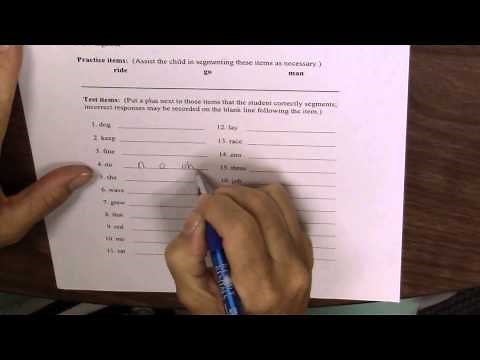 Yopp-Singer test of phoneme segmentation with a 5 year old girl