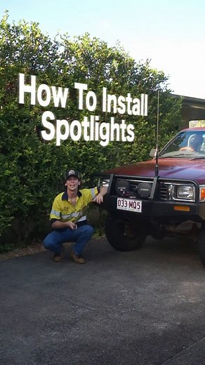 The Outback Almanac on Instagram: "How To Install Spotlights! ⬇️ 1. Bolt the spotlights down to the bullbar and lay the wiring harness out. 2. Lay out the wiring harness. 3. Mount your relay and figure out where all your components are. 4. Plug your relay in and run power to your spotlights via the grill. You may need to bundle up excess cable. 5. Run the final cable into the cab for the isolation switch. #hilux #ln106 #4x4 #hiluxarmy #restoration #car #toyota #camping #cars"
