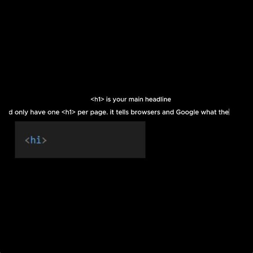 HTML Lesson 6: The h1 Heading Explained
