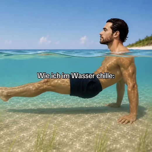 Wie ich im Wasser chille: lustiges Parodie-Meme auf Deutsch