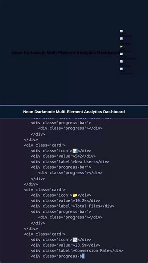 Neon Dashboard 🔥 #Shorts #UI #UX