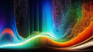 Download AI generated colorful abstract art with a wave of light for free