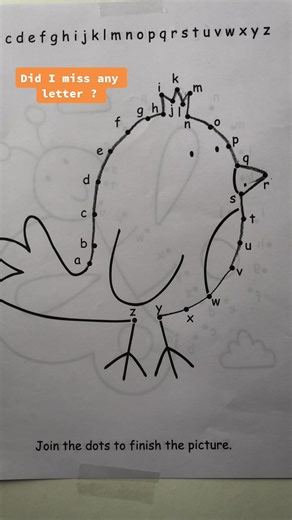 Join the Dots to Complete a Cartoon Bird Drawing