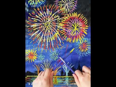 簡単で楽しく描ける打ち上げ花火～光のコントラストを表現してみよう！